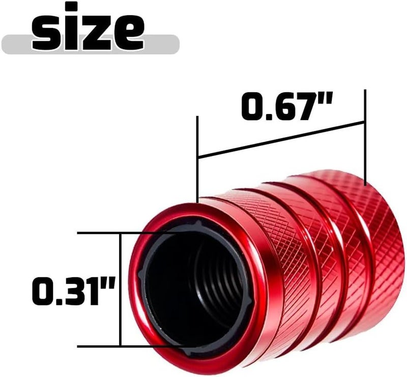 SYSDTTD 4-Piece Anodized Aluminum-Plastic Composite Tire Valve Stem Caps with Integrated Plastic Sleeve,Corrosion-Resistant and Universal Fit,Suitable for Cars, Trucks, and Motorcycles (Red) - Image 3